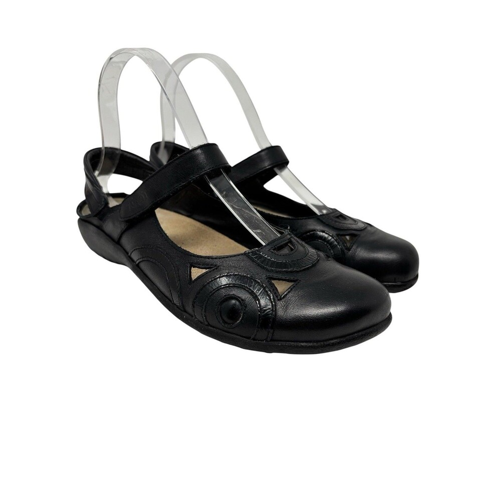 Naot Rongo Mary Jane Women’s Sandals Singback Black Leather Cutout Design EUR 39